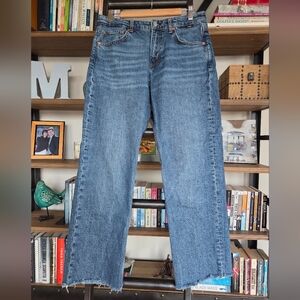 Mavi Straight Leg Blue Jeans, Size 28